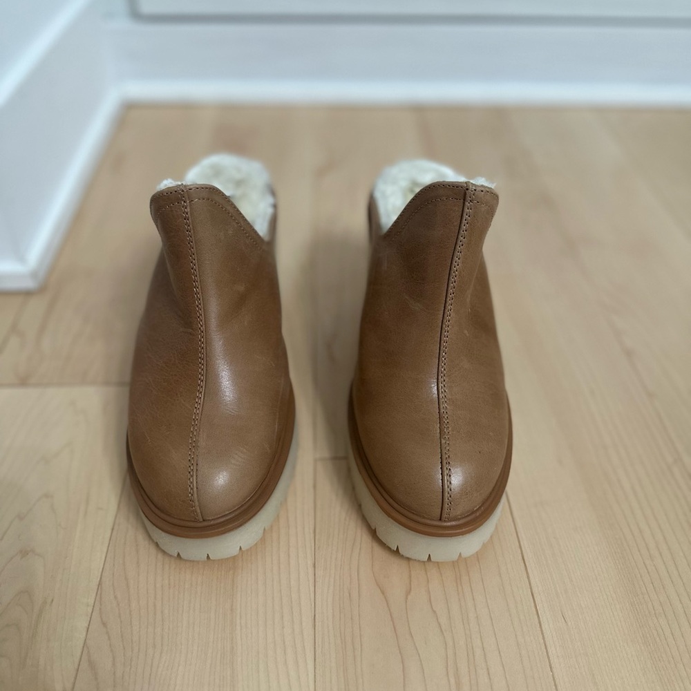 Free People Tan Leather Mules